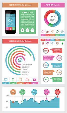 simsearch:400-06880792,k - Ui, infographics and web elements including flat design. EPS10 vector illustration. Stock Photo - Budget Royalty-Free & Subscription, Code: 400-06887020