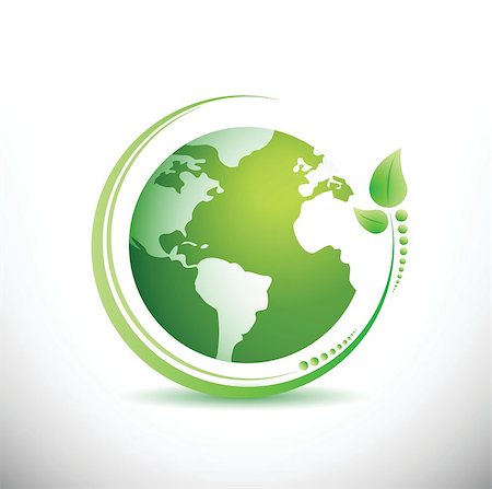 simsearch:400-05126647,k - Green earth. Ecology concept. illustration design over white Stock Photo - Budget Royalty-Free & Subscription, Code: 400-06881554