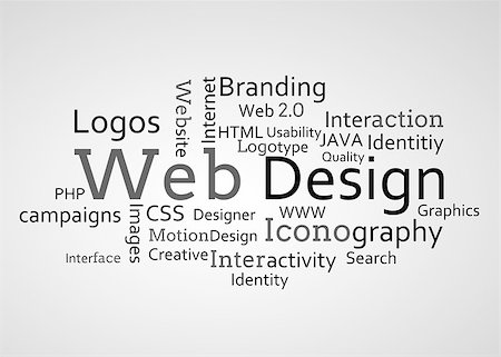 Group of web design terms on white background Stock Photo - Budget Royalty-Free & Subscription, Code: 400-06882277