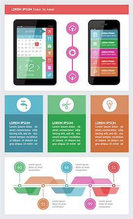 simsearch:400-06880792,k - Ui, infographics and web elements including flat design. EPS10 vector illustration. Stock Photo - Budget Royalty-Free & Subscription, Code: 400-06891830