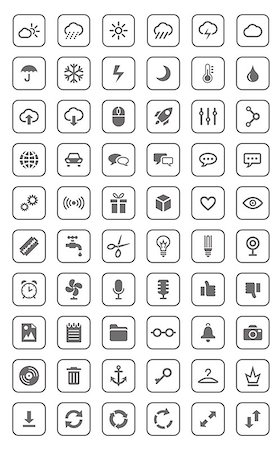 Icons and pictograms set. EPS10 vector illustration. Stock Photo - Budget Royalty-Free & Subscription, Code: 400-06892061