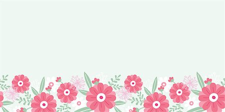 peonies graphics - Vector peony flowers and leaves elegant horizontal seamless ornament pattern background Stock Photo - Budget Royalty-Free & Subscription, Code: 400-06911558