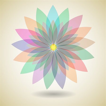 simsearch:400-05363355,k - Colorful flower with shadow background, vector illustration Stock Photo - Budget Royalty-Free & Subscription, Code: 400-06911997