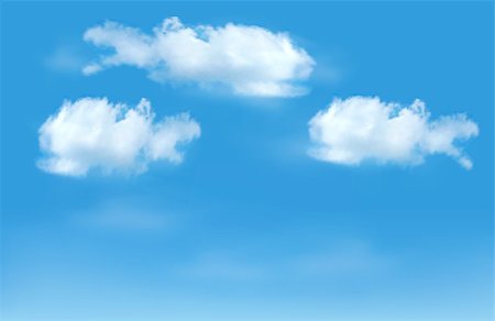 Blue sky with clouds. Vector background. Foto de stock - Super Valor sin royalties y Suscripción, Código: 400-06912247