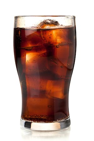 Glass of cola with ice. Isolated on white background Stock Photo - Budget Royalty-Free & Subscription, Code: 400-06913602