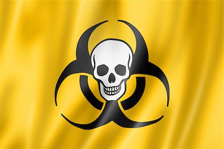 simsearch:400-04340735,k - Biohazard death flag, three dimensional render, satin texture Stock Photo - Budget Royalty-Free & Subscription, Code: 400-06913634