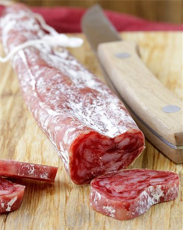 simsearch:400-06207145,k - Still life of delicacy salami - rustic style Stock Photo - Budget Royalty-Free & Subscription, Code: 400-06924754
