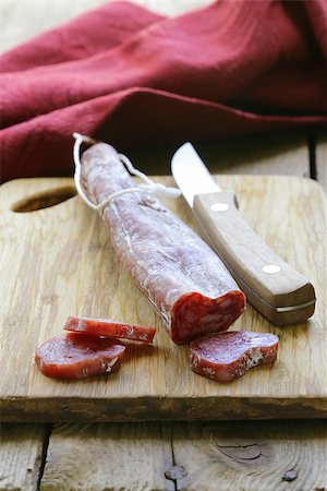 simsearch:400-06207145,k - Still life of delicacy salami - rustic style Stock Photo - Budget Royalty-Free & Subscription, Code: 400-06924755