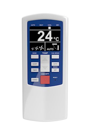 Air conditioner remote control isolated on white Stock Photo - Budget Royalty-Free & Subscription, Code: 400-06926948