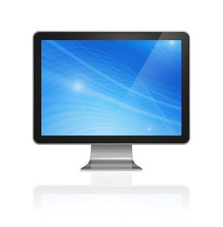 3D computer, TV screen, isolated on white with clipping path Stock Photo - Budget Royalty-Free & Subscription, Code: 400-06920874