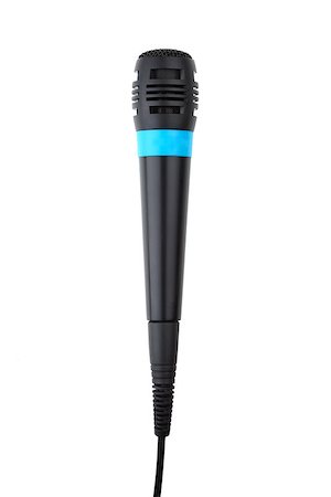 simsearch:400-04278069,k - Microphone with cable. Isolated on white Stock Photo - Budget Royalty-Free & Subscription, Code: 400-06921221