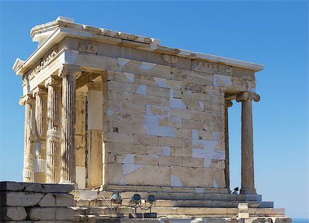 The Temple of Athena Nike is a temple on the Acropolis of Athens. Built between 427 and 424 BC, the temple is the earliest fully Ionic temple on the Acropolis Stock Photo - Budget Royalty-Free & Subscription, Code: 400-06922893