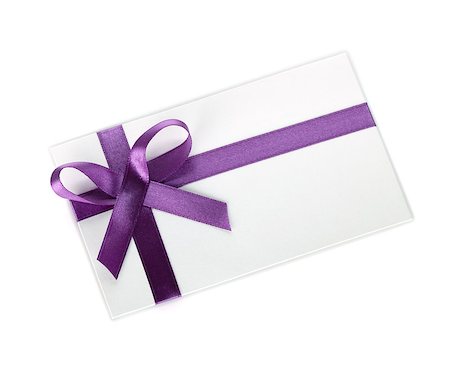 ribbon bow design - Gift letter with ribbon and bow. Isolated on white background Stock Photo - Budget Royalty-Free & Subscription, Code: 400-06923174