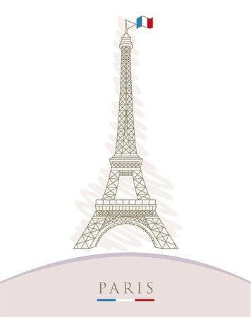 simsearch:400-04974897,k - Vector illustration of Eiffel tower Stock Photo - Budget Royalty-Free & Subscription, Code: 400-06944025