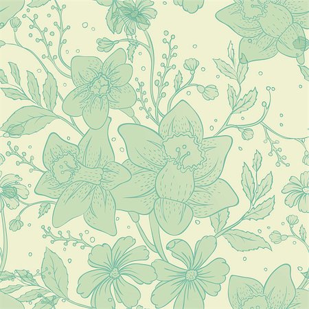 simsearch:400-06454217,k - Vector illustration of Floral seamless pattern Stock Photo - Budget Royalty-Free & Subscription, Code: 400-06944094