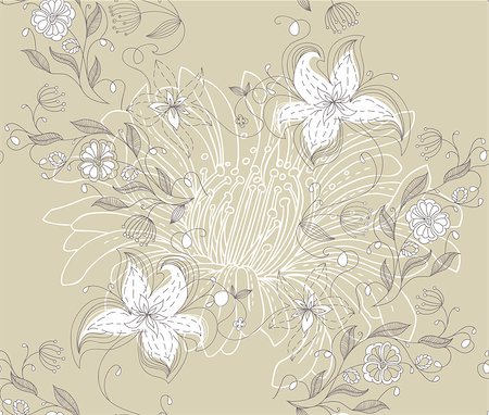 simsearch:400-06454217,k - Vector illustration of Floral seamless pattern Stock Photo - Budget Royalty-Free & Subscription, Code: 400-06944140