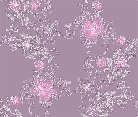 simsearch:400-06454217,k - Vector illustration of Floral seamless pattern Stock Photo - Budget Royalty-Free & Subscription, Code: 400-06944161