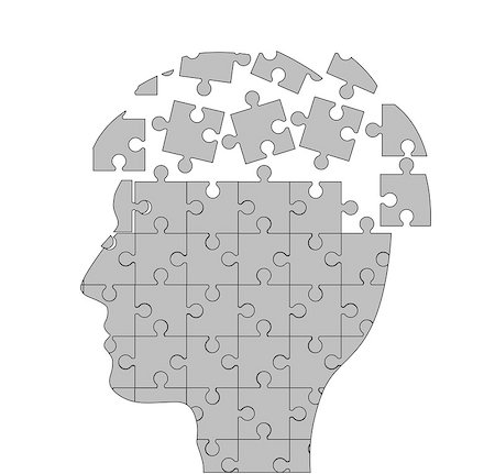 symbolic illustration with brain and puzzle Stock Photo - Budget Royalty-Free & Subscription, Code: 400-06944298