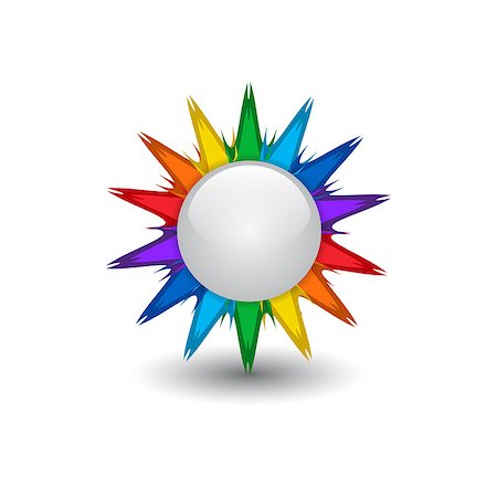 round flower designs - 3d grey button with bright star frame Stock Photo - Budget Royalty-Free & Subscription, Code: 400-06944929