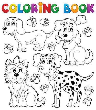 simsearch:400-06392340,k - Coloring book dog theme 5 - eps10 vector illustration. Stock Photo - Budget Royalty-Free & Subscription, Code: 400-06945038