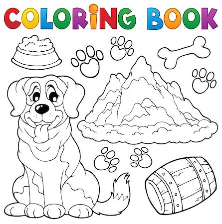 simsearch:400-06392340,k - Coloring book dog theme 7 - eps10 vector illustration. Stock Photo - Budget Royalty-Free & Subscription, Code: 400-06945040