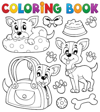 simsearch:400-06392340,k - Coloring book dog theme 8 - eps10 vector illustration. Stock Photo - Budget Royalty-Free & Subscription, Code: 400-06945041