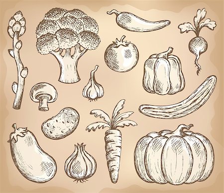 Vegetable theme collection 3 - eps10 vector illustration. Stock Photo - Budget Royalty-Free & Subscription, Code: 400-06946507