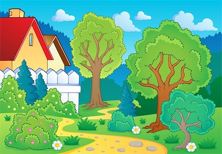 simsearch:400-05885713,k - Tree theme landscape 3 - eps10 vector illustration. Stock Photo - Budget Royalty-Free & Subscription, Code: 400-06946501
