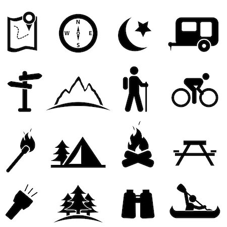 Camping and recreation icon set Stock Photo - Budget Royalty-Free & Subscription, Code: 400-06947368