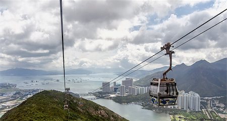 aerial view from cable car at lantau island hong kong Stock Photo - Budget Royalty-Free & Subscription, Code: 400-06948687