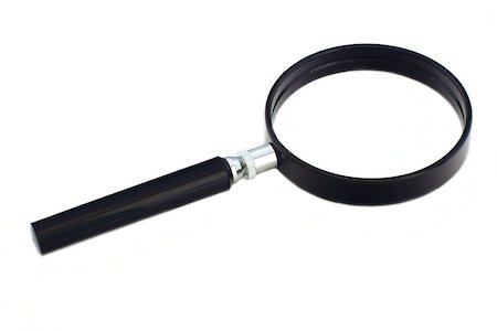 round objects - Magnifying glass in a round black frame with the handle Photographie de stock - Aubaine LD & Abonnement, Code: 400-06950858