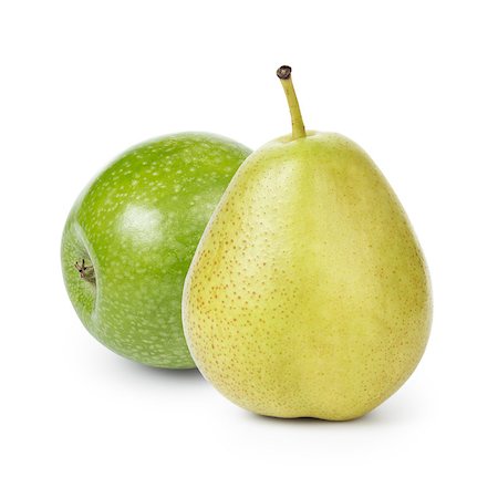 williams pear and granny smith apple, isolated on white Photographie de stock - Aubaine LD & Abonnement, Code: 400-06953041