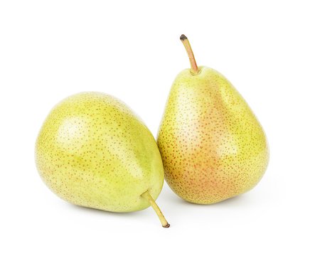 two williams pears, isolated on white background Photographie de stock - Aubaine LD & Abonnement, Code: 400-06953042