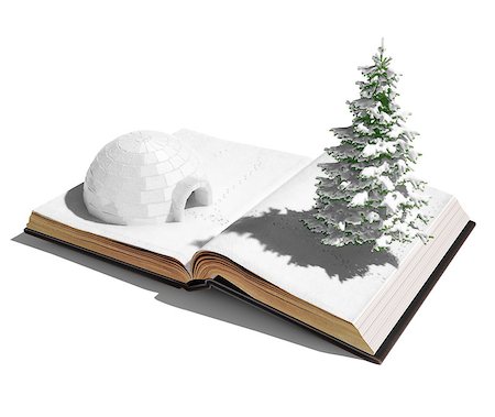 igloo on the open book. 3d concept Stock Photo - Budget Royalty-Free & Subscription, Code: 400-06953649