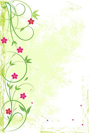Grunge floral  background for your design, vector illustration Stock Photo - Budget Royalty-Free & Subscription, Code: 400-07034311
