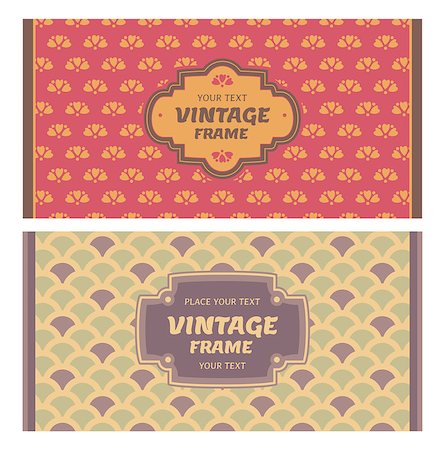 simsearch:400-05692194,k - Set of card in retro style. Great for invitations and greeting cards. Stock Photo - Budget Royalty-Free & Subscription, Code: 400-07034604