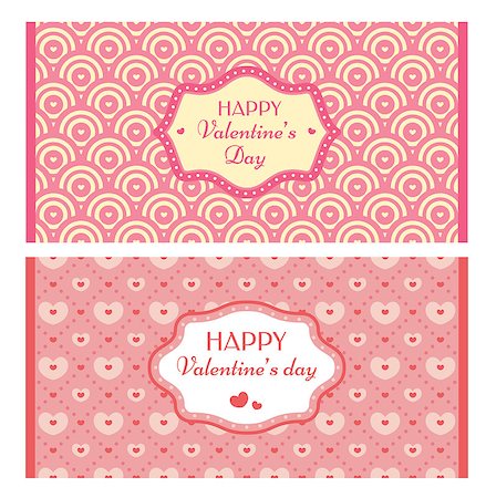simsearch:400-05692194,k - Abstract Valentine's day retro cards vector illustration Stock Photo - Budget Royalty-Free & Subscription, Code: 400-07034606