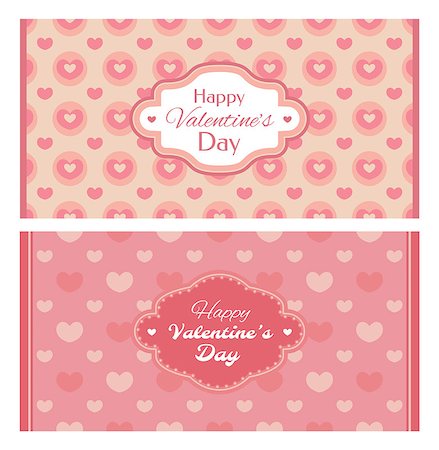 simsearch:400-05692194,k - Abstract Valentine's day retro cards vector illustration Stock Photo - Budget Royalty-Free & Subscription, Code: 400-07034607