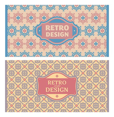 simsearch:400-05692194,k - Set of card in retro style. Great for invitations and greeting cards. Stock Photo - Budget Royalty-Free & Subscription, Code: 400-07034608