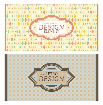 simsearch:400-05692194,k - Set of card in retro style. Great for invitations and greeting cards. Stock Photo - Budget Royalty-Free & Subscription, Code: 400-07034609