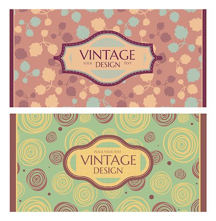 simsearch:400-05692194,k - Set of card in retro style. Great for invitations and greeting cards. Stock Photo - Budget Royalty-Free & Subscription, Code: 400-07034603