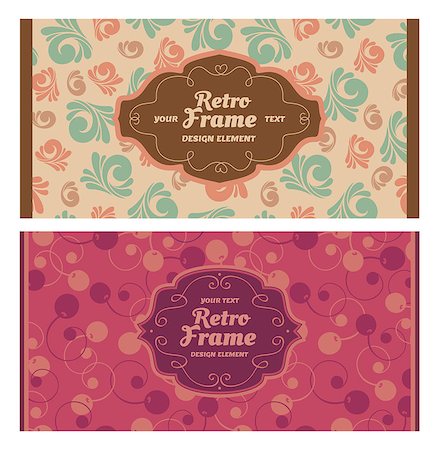 simsearch:400-05692194,k - Set of card in retro style. Great for invitations and greeting cards. Stock Photo - Budget Royalty-Free & Subscription, Code: 400-07034612