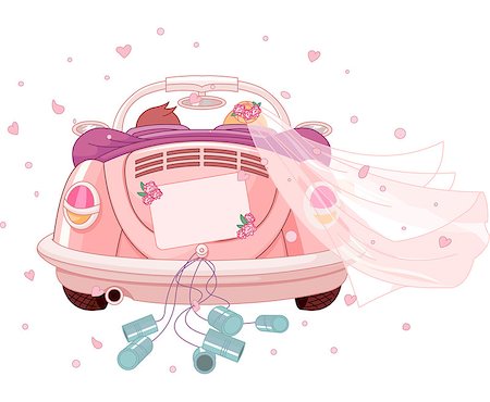 Just married on car Stock Photo - Budget Royalty-Free & Subscription, Code: 400-07035234