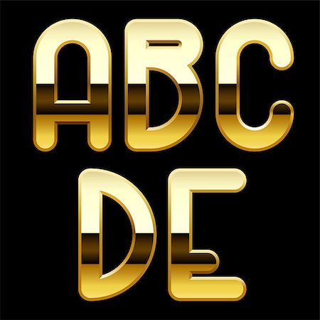 Isolated raster version of vector image of gold alphabet capital letters (contain the Clipping Path) Photographie de stock - Aubaine LD & Abonnement, Code: 400-07035573
