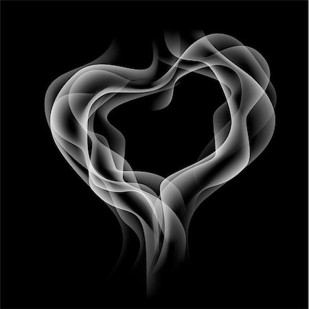 smoke vector - abstract smoke heart symbol Stock Photo - Budget Royalty-Free & Subscription, Code: 400-07036266