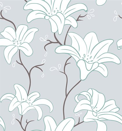 Vector illustration of Seamless floral pattern Stock Photo - Budget Royalty-Free & Subscription, Code: 400-07036785