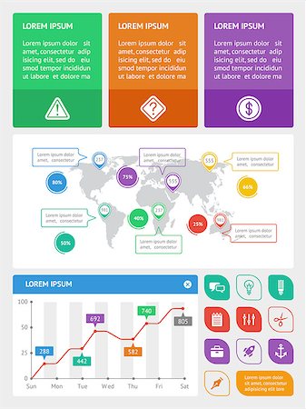 simsearch:400-06880792,k - Ui, infographics and web elements including flat design. EPS10 vector illustration. Stock Photo - Budget Royalty-Free & Subscription, Code: 400-07037022