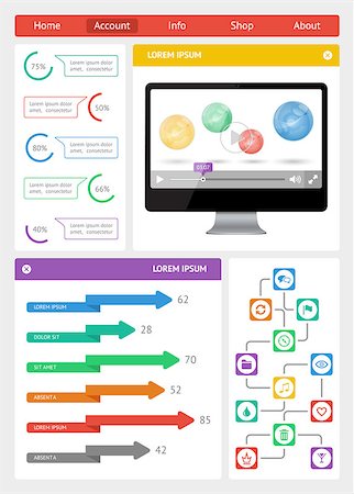 simsearch:400-06880792,k - Ui, infographics and web elements including flat design. EPS10 vector illustration. Stock Photo - Budget Royalty-Free & Subscription, Code: 400-07037318