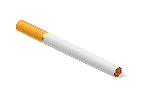 simsearch:400-06761272,k - Realistic cigarette. Illustration on white background for creative design. Stock Photo - Budget Royalty-Free & Subscription, Code: 400-07038605