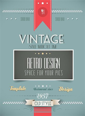 simsearch:400-05326021,k - Old Style Vintage Menu of the Day background template. Ideal for your daily specialities or for brochure covers. Stock Photo - Budget Royalty-Free & Subscription, Code: 400-07032620